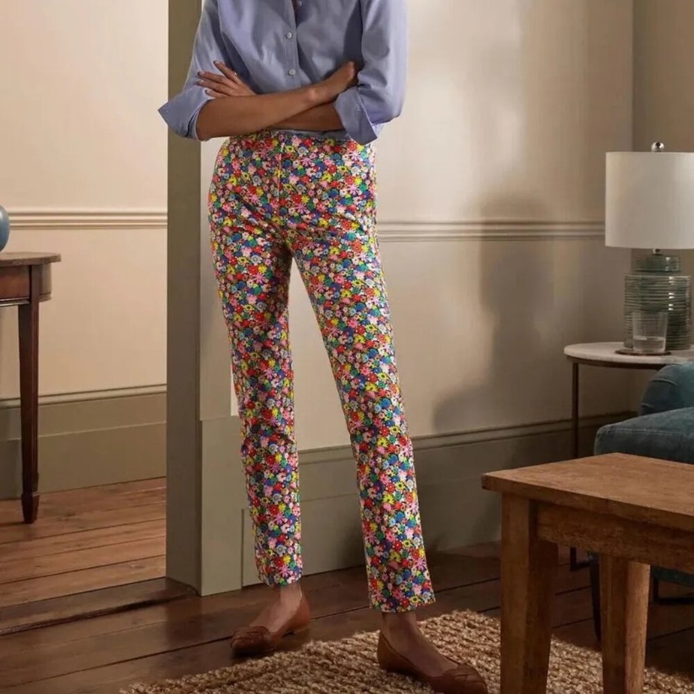 Boden Richmond 7/8 Pants in Retro Floral | Size US 12R / UK 16R